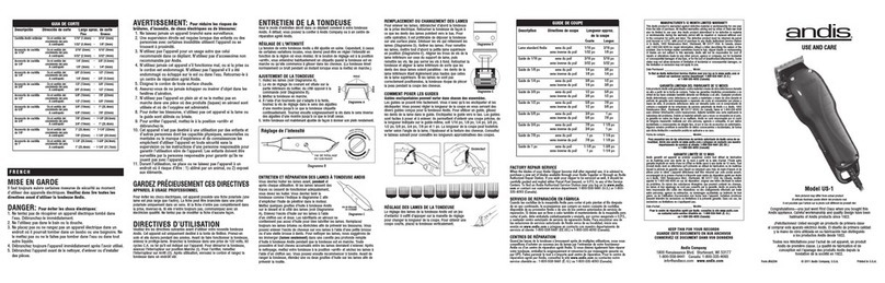 Andis US-1 Installation instructions