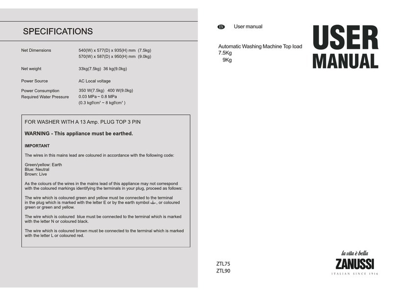 Zanussi ZTL75 user manual