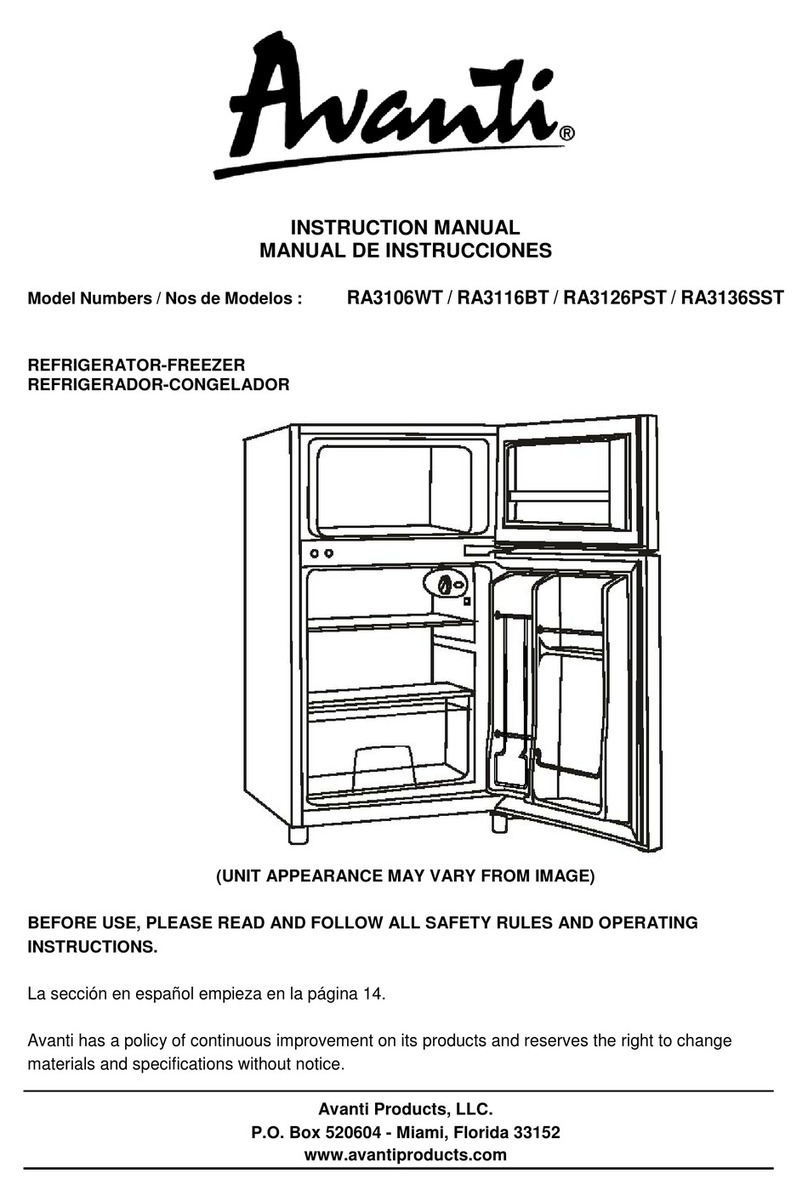 Avanti RA3106WT User manual
