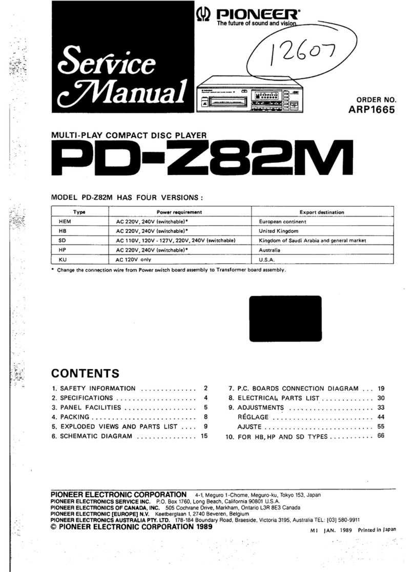 Pioneer PD-Z82M User manual Pioneer PD-Z82M User manual