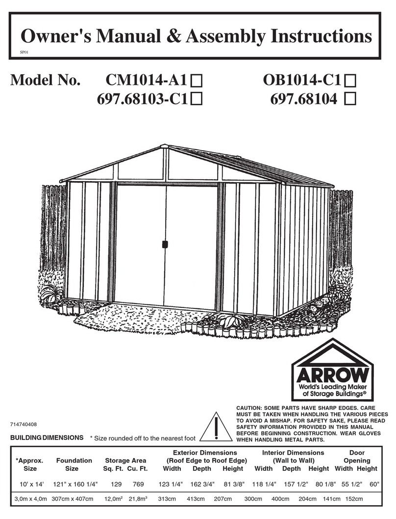 Arrow Group Industries OB1014-C1 Owner's manual & assembly instructions Arrow Group Industries OB1014-C1 Owner's manual & assembly instructions
