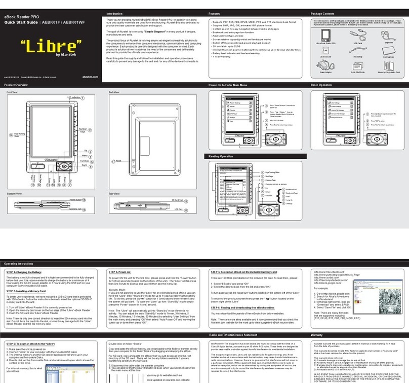 Aluratek AEBK01F User manual
