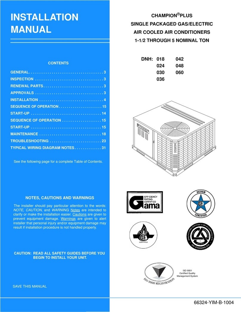 York DNH018 User manual