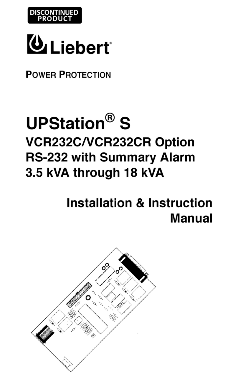 Liebert UPStation S VCR232CR Installation and instruction manual
