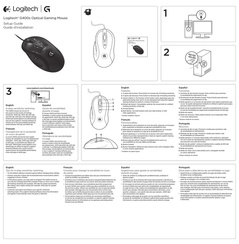 Logitech G400s User manual