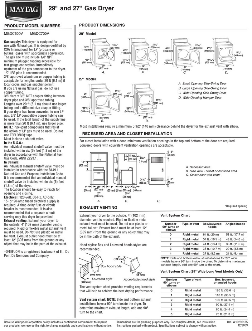 Maytag MGDC700V Manual
