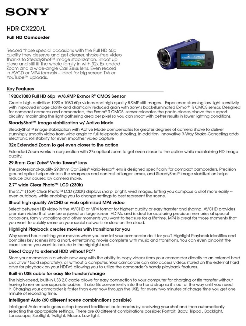 Sony HDR-CX220/L Brochure & specs
