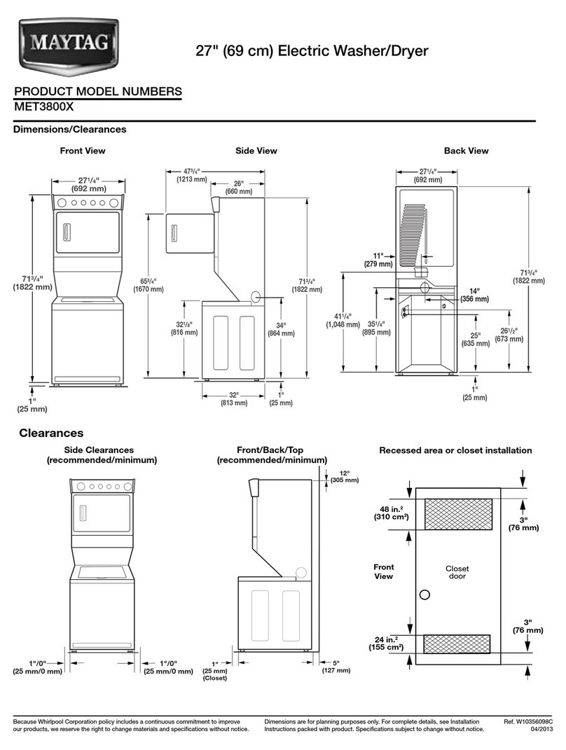 Maytag MET3800X User manual