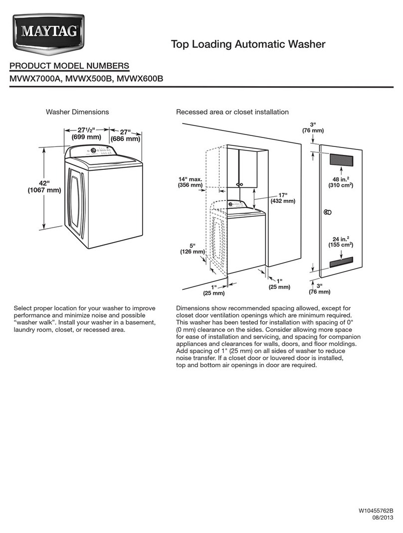 Maytag MVWX500B User manual Maytag MVWX500B User manual
