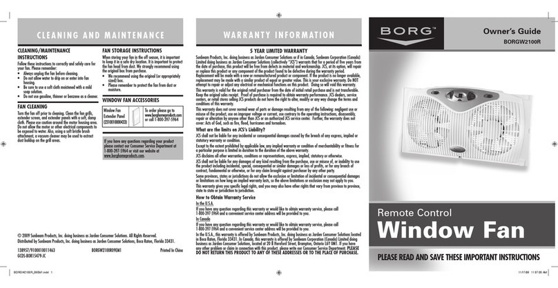Borg W2100R owner's guide