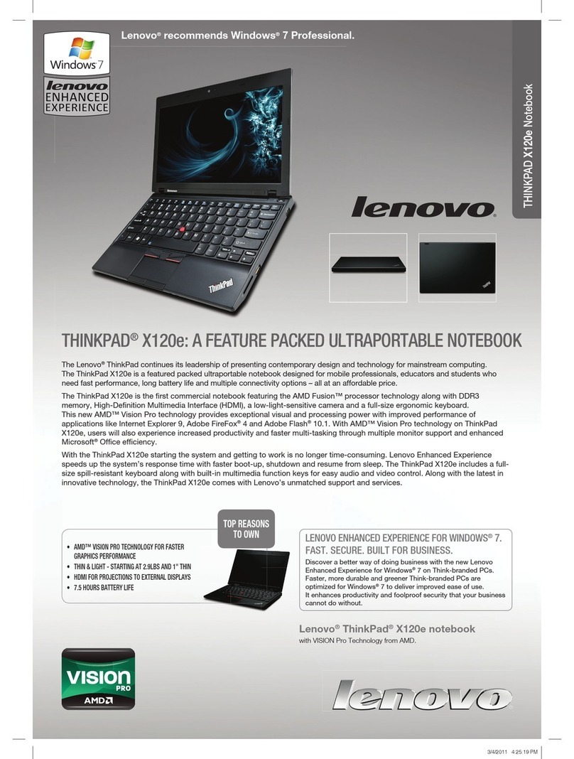 Lenovo THINKPAD X120E User manual