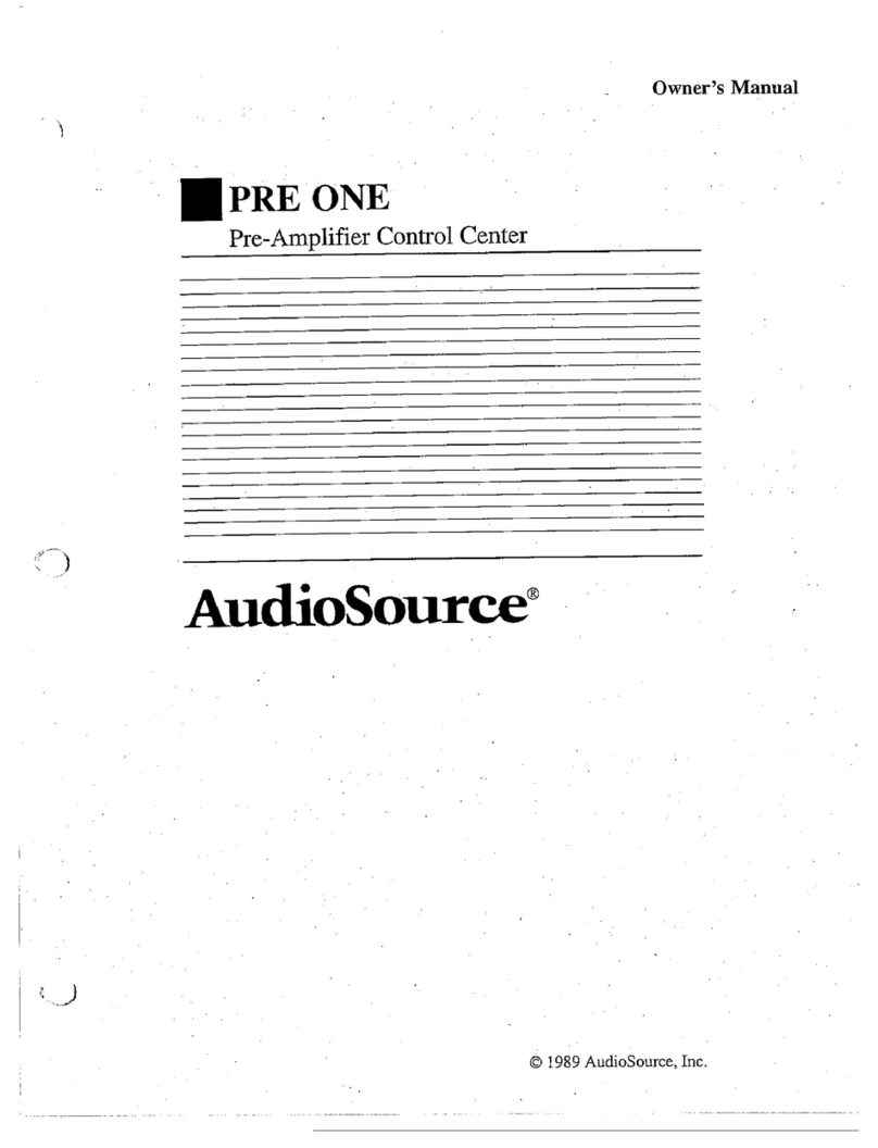 AudioSource Pre One owner's manual