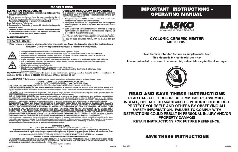 Lasko 6050 operating manual Lasko 6050 operating manual