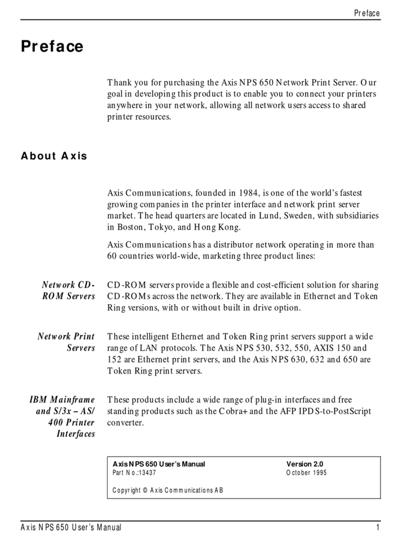 Axis NPS 650 User manual