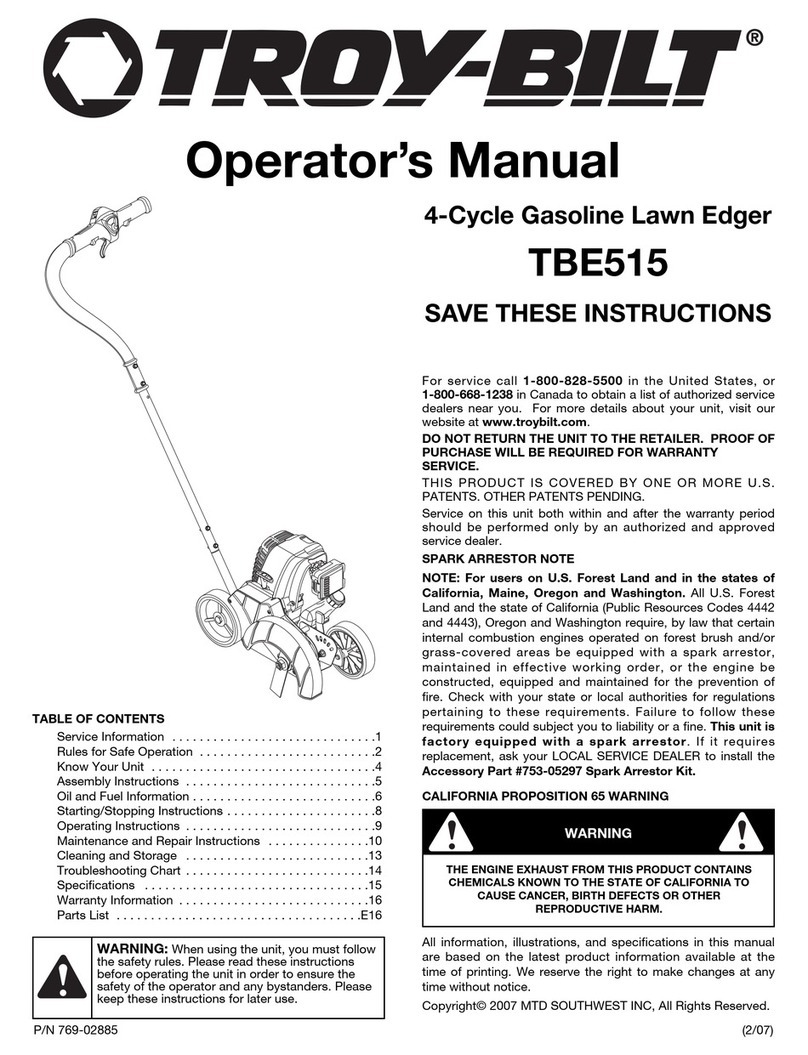 Troy-Bilt TBE515 Operator's manual