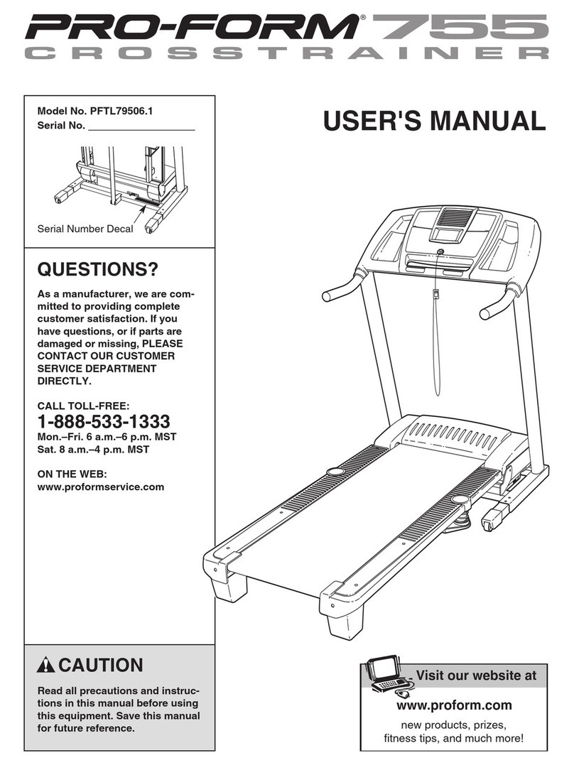 Pro-Form 755 CROSSTRAINER User manual