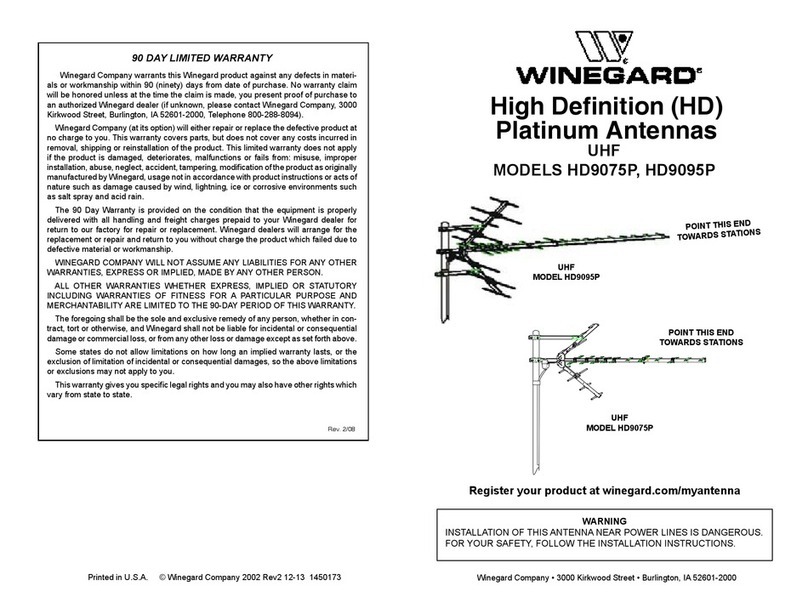 Winegard HD9095P User manual