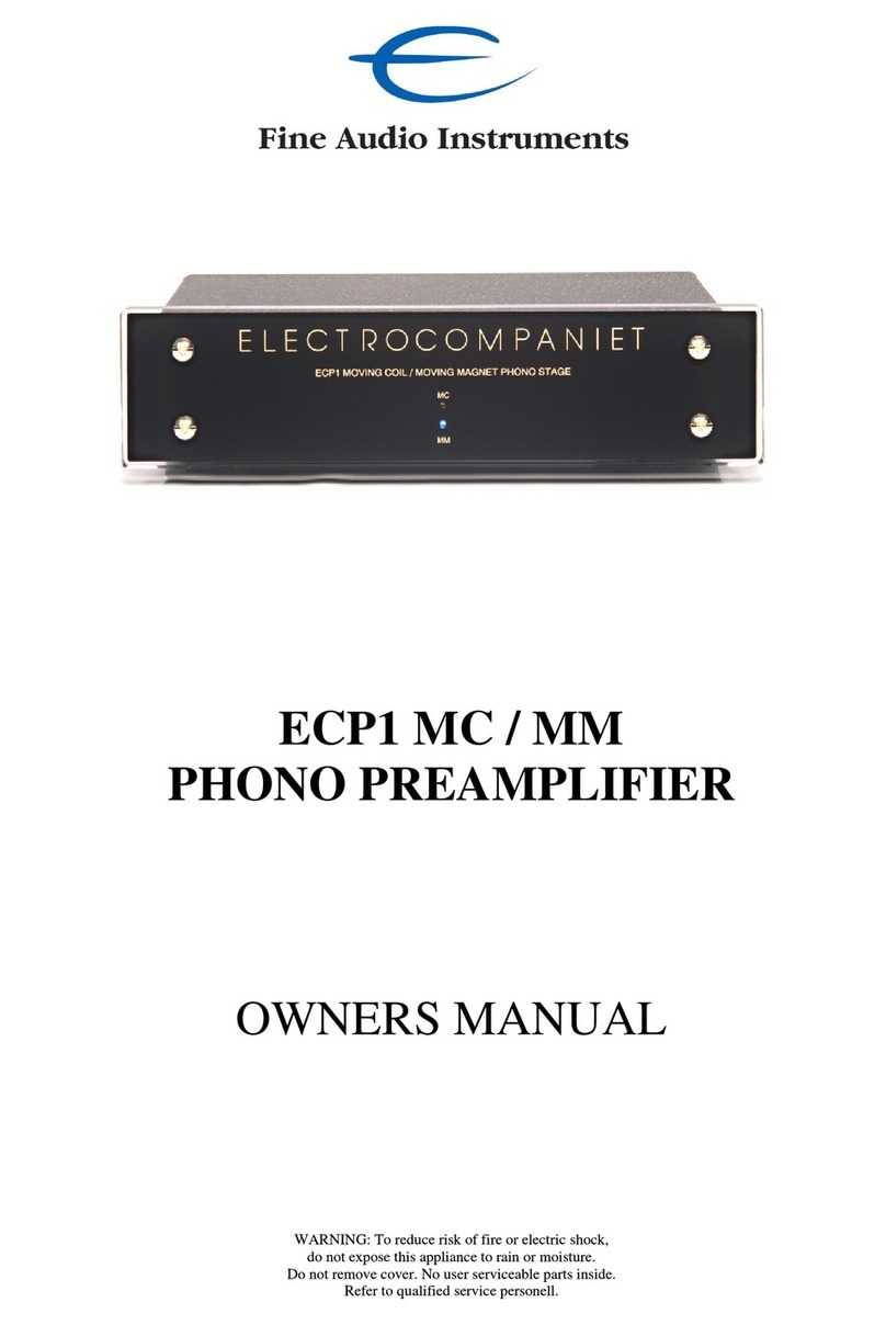 Fine Audio Instruments ECP1 MC owner's manual