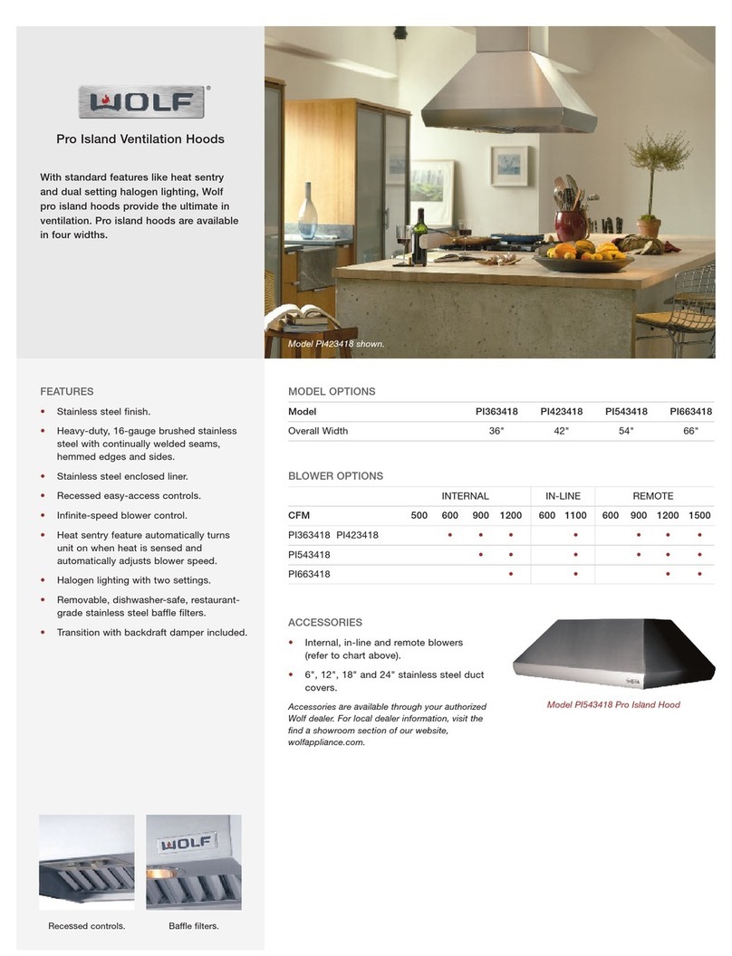 Wolf PI543418 Specification sheet