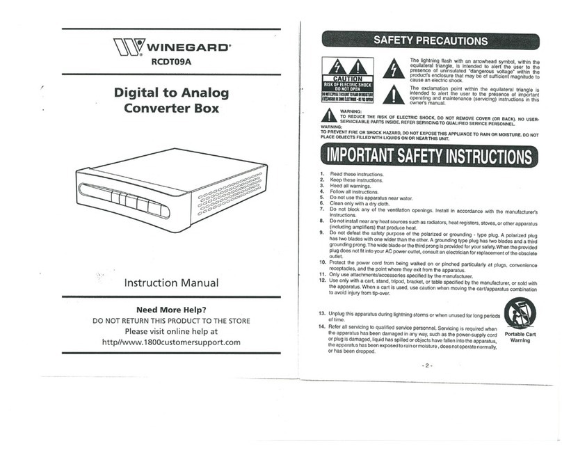 Winegard Digital to Analog Converter Box RCDT09A instruction manual