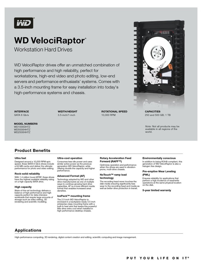 Western Digital VelociRaptor WD5000HHTZ User manual
