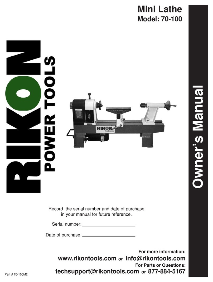 Rikon Power Tools 70-100 owner's manual
