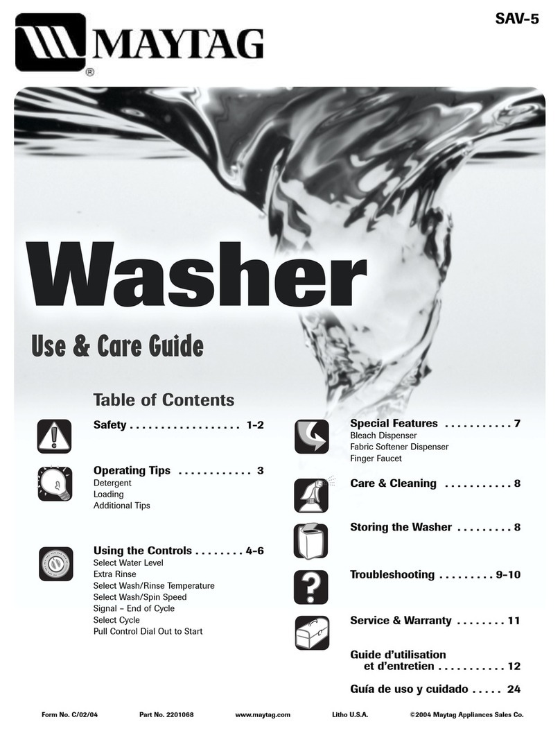 Maytag SAV2555 Use & care guide