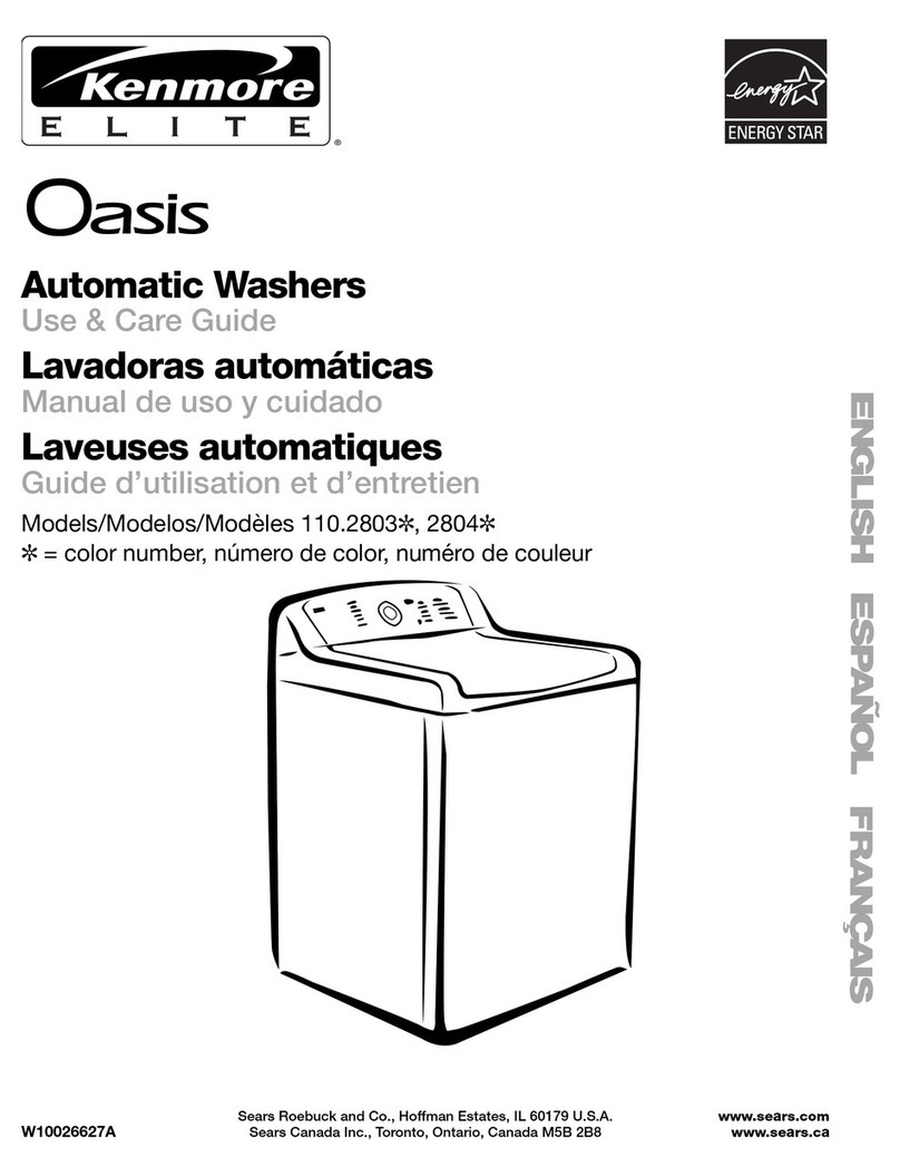 Kenmore 110.2803 Series User manual