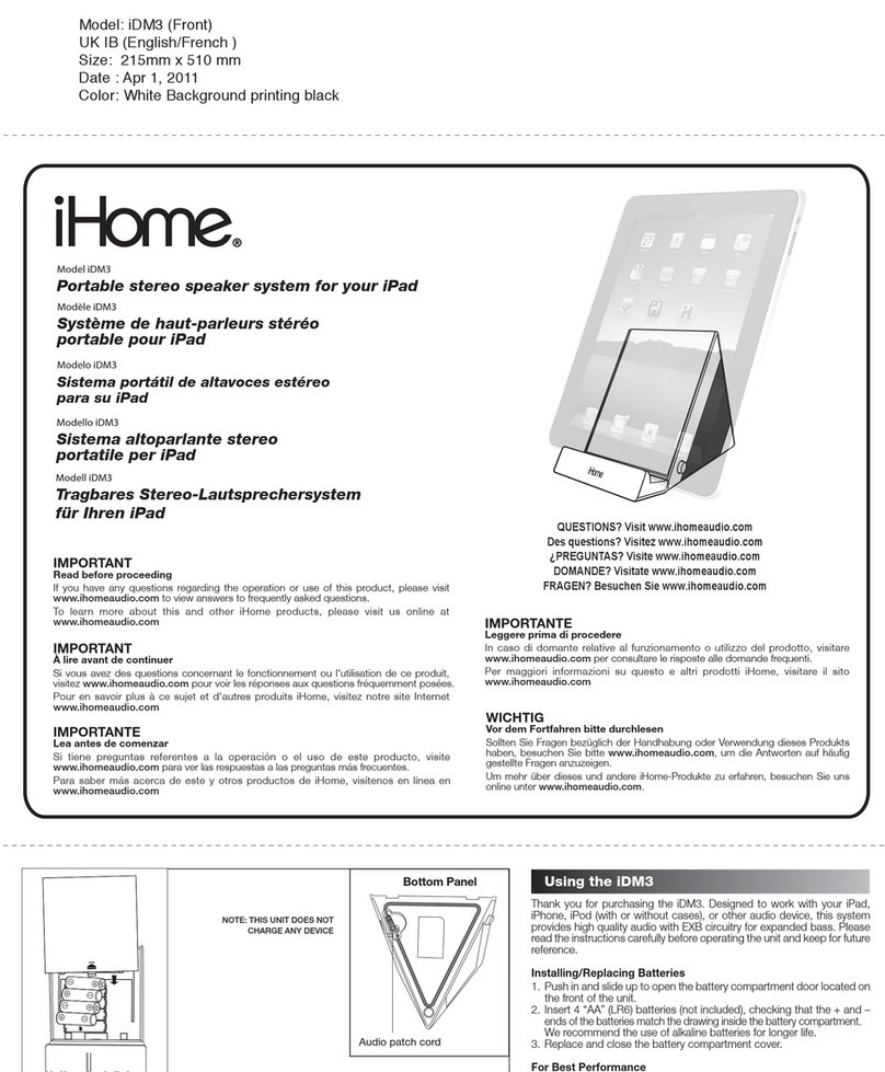 iHome iDM3 User manual