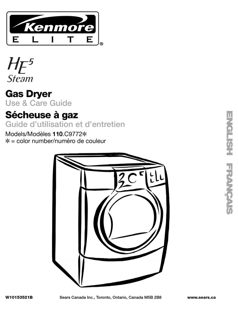 Kenmore 110.C9772 Series User manual