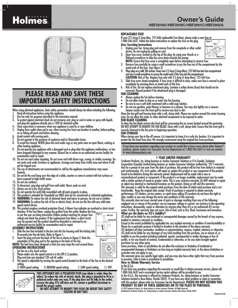 Holmes HBF2010A owner's guide Holmes HBF2010A owner's guide
