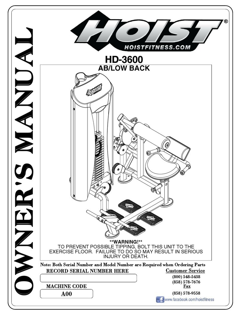 Hoist Fitness HD-3600 owner's manual