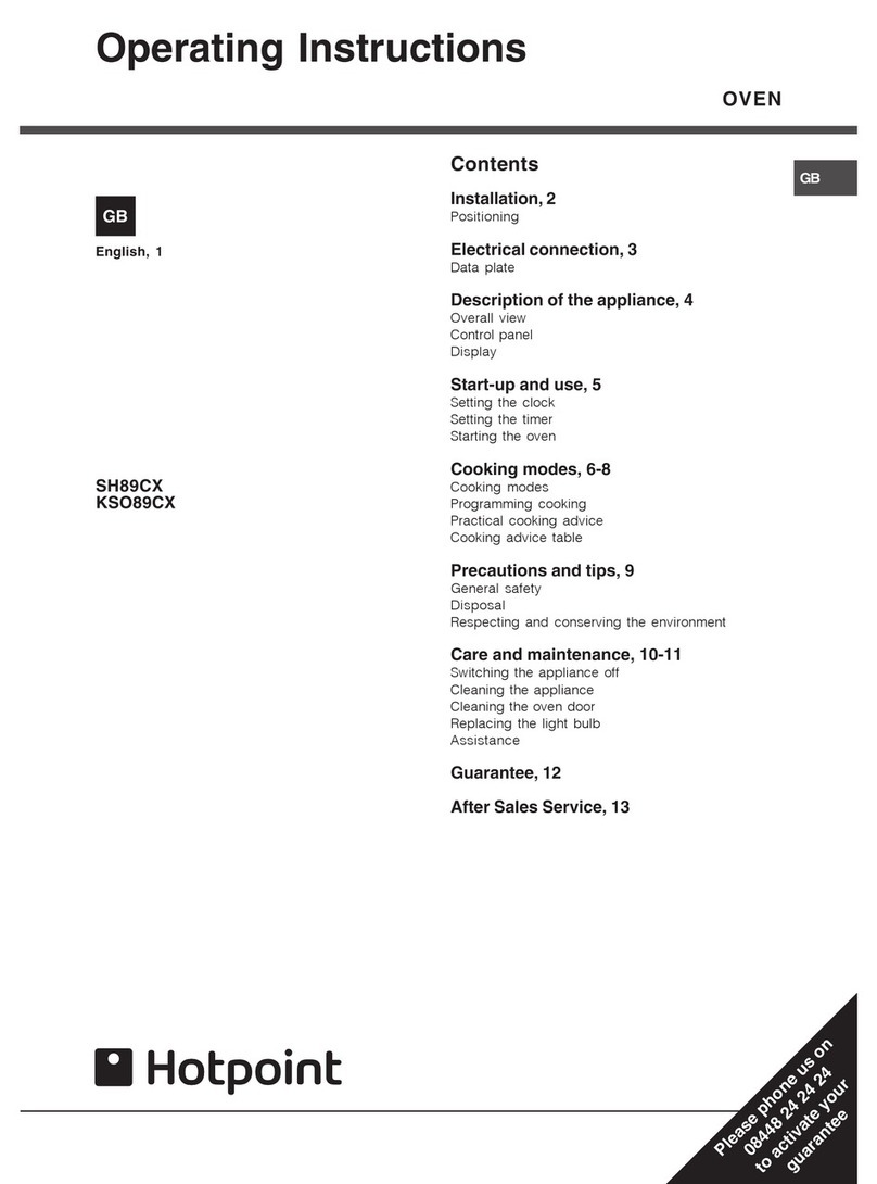 Hotpoint SH89CX operating instructions