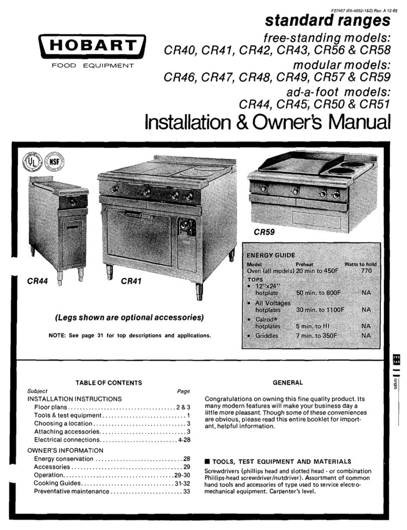 Hobart CR40 Operating instructions