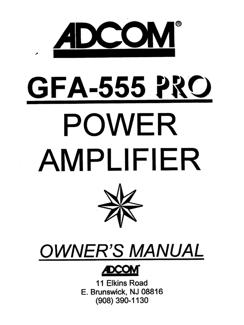 Adcom GFA-555 Pro owner's manual