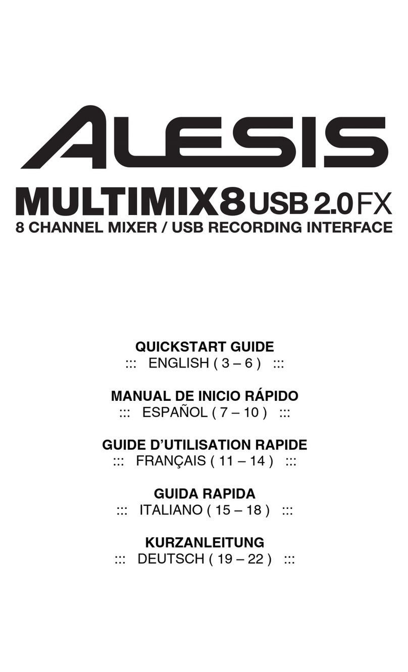 Alesis Multimix 8 USB 2.0 FX quick start guide