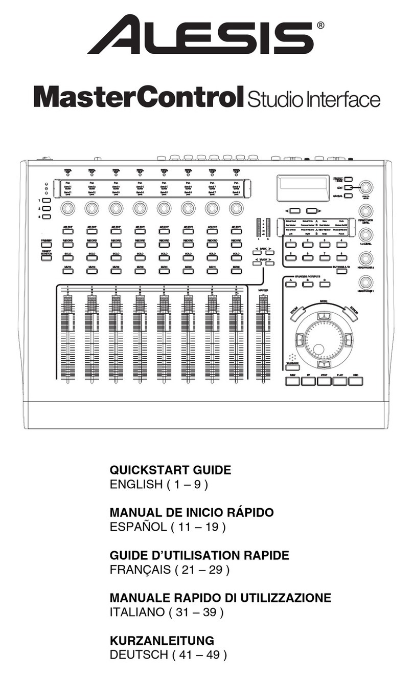 Alesis Studio Interface MasterControl User manual