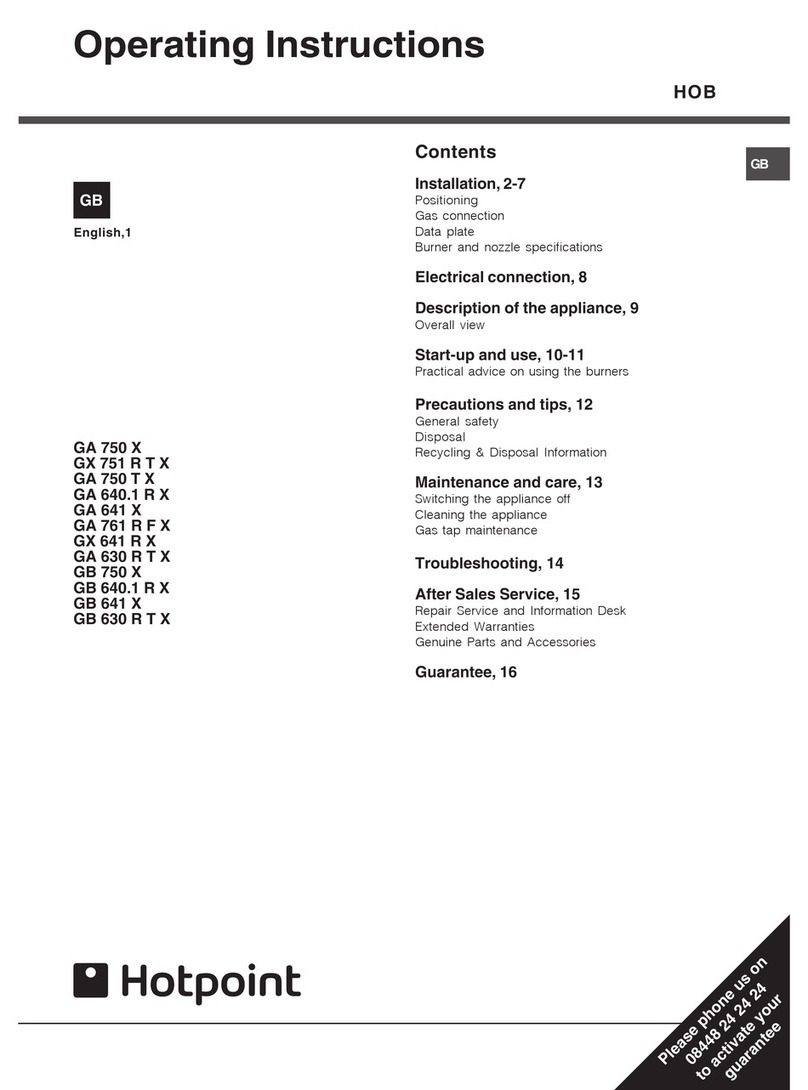 Hotpoint GB 630 R T X operating instructions