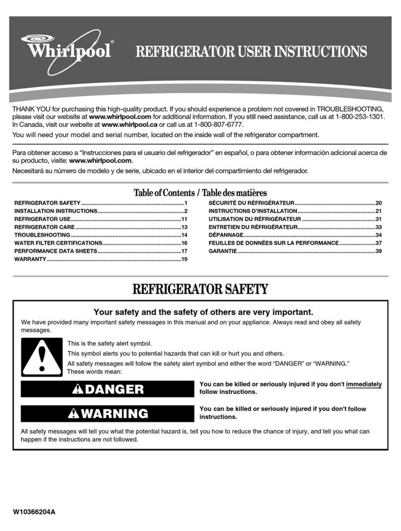 Whirlpool W10366204A User manual