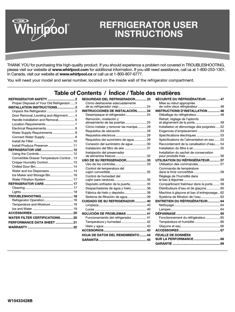Whirlpool W10433428B User instructions