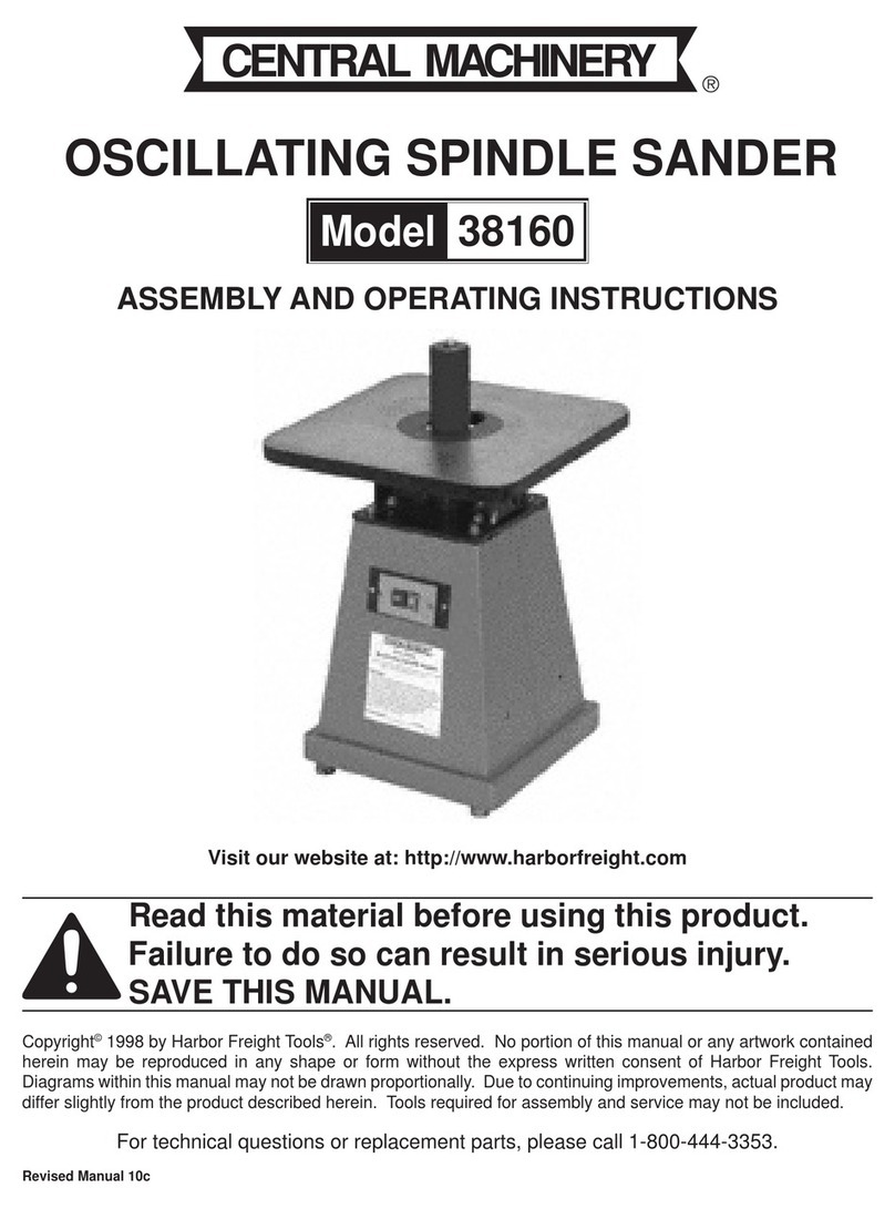 Central Machinery 38160 Assembly and operating instructions Central Machinery 38160 Assembly and operating instructions