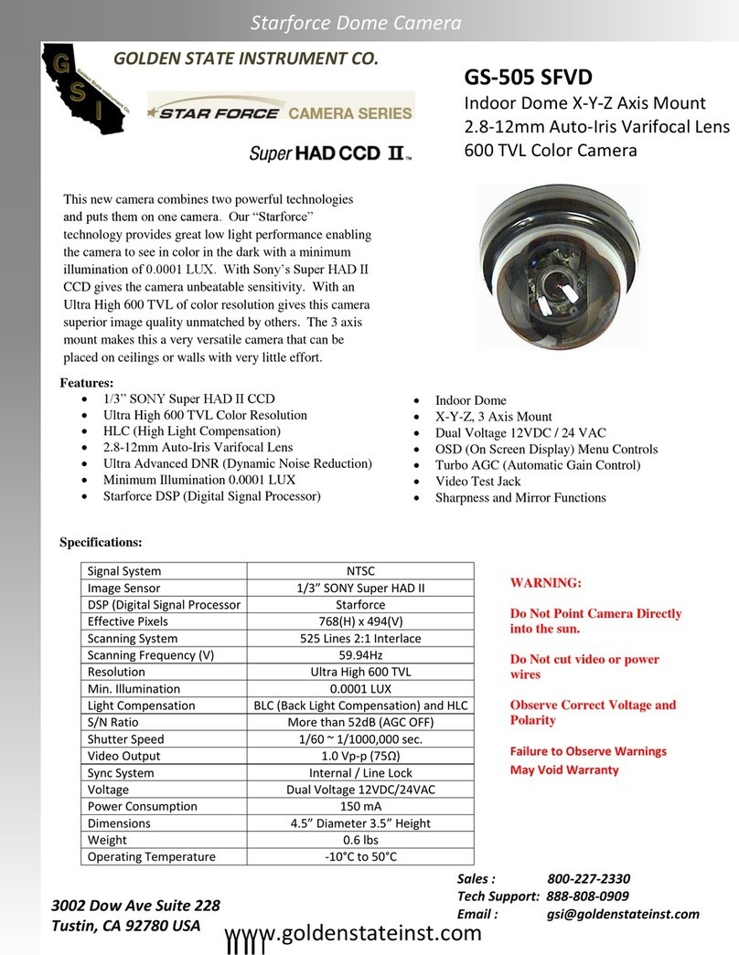 GOLDEN STATE INSTRUMENT GS-505 SFVD Specifications