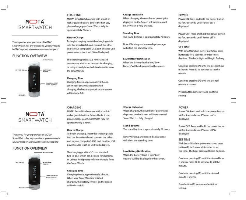 MOTA SmartWatch quick guide