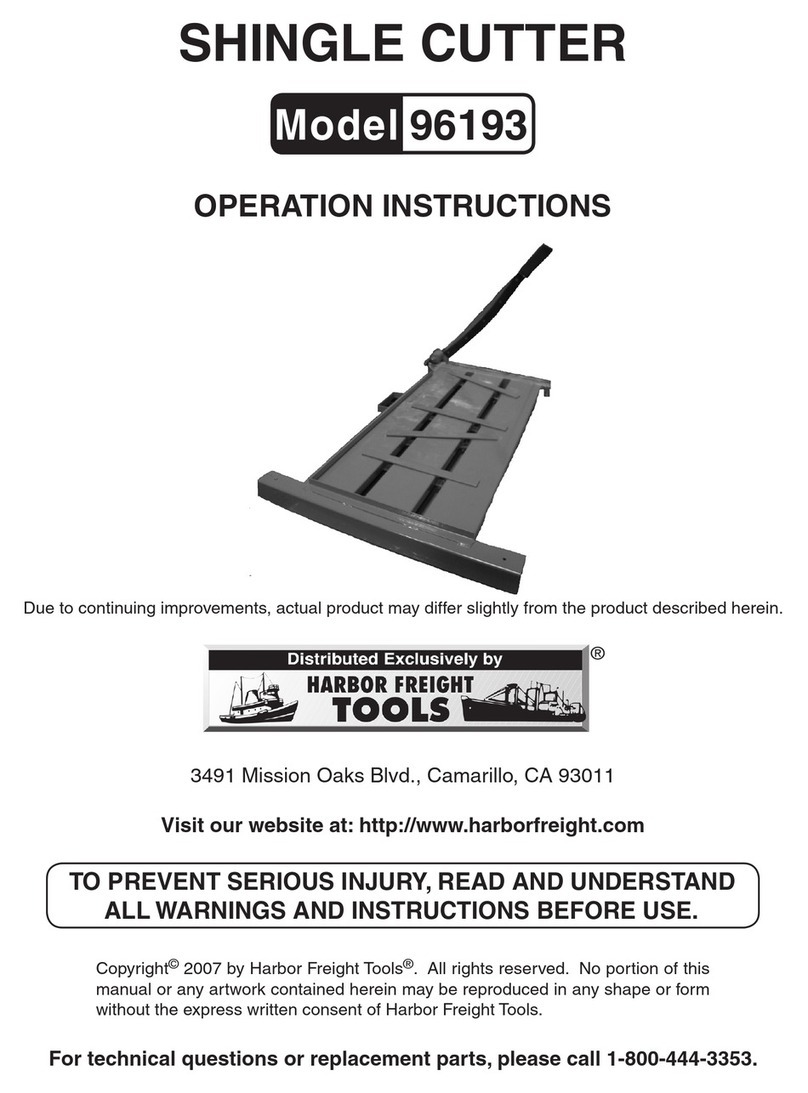Harbor Freight Tools 96193 Operation instructions