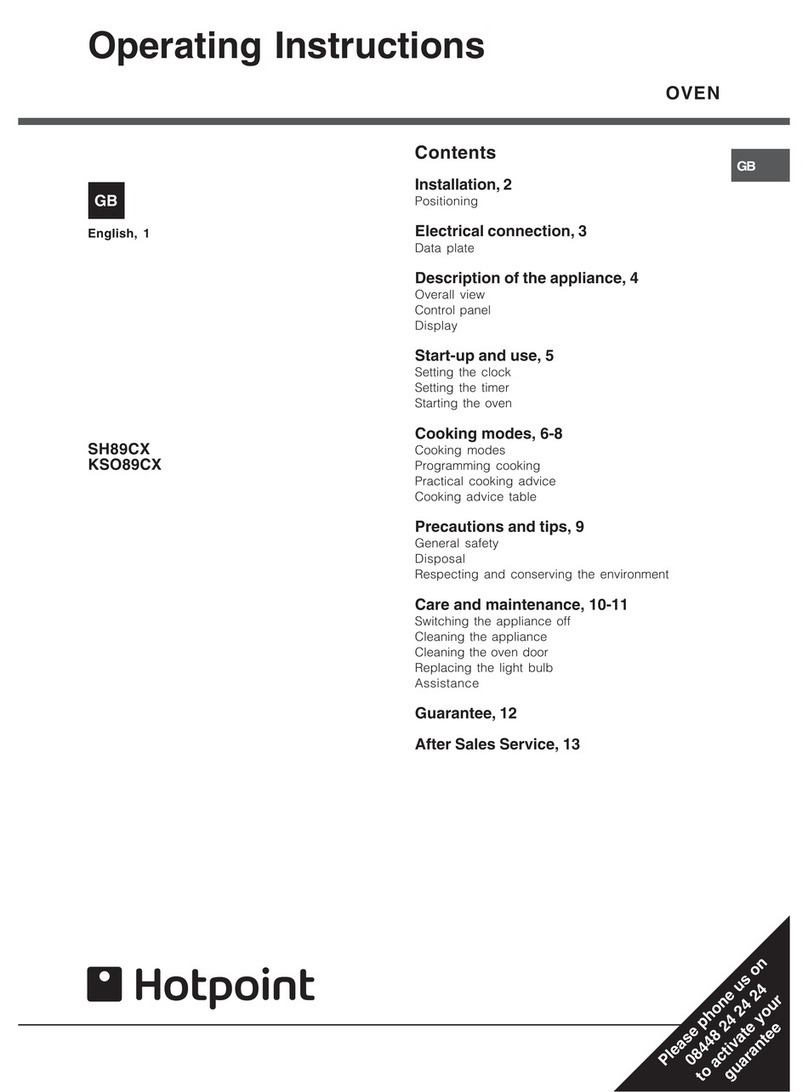 Hotpoint SH89CX operating instructions