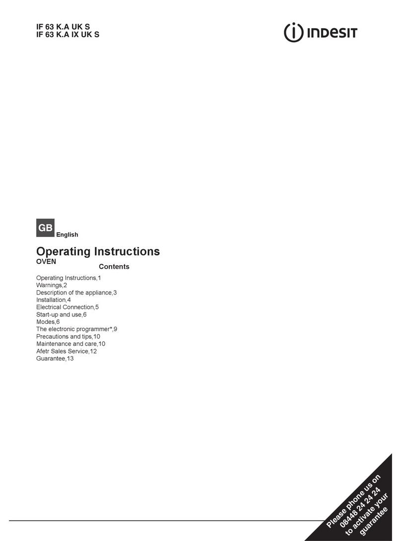 Indesit IF 63 K.A IX UK operating instructions