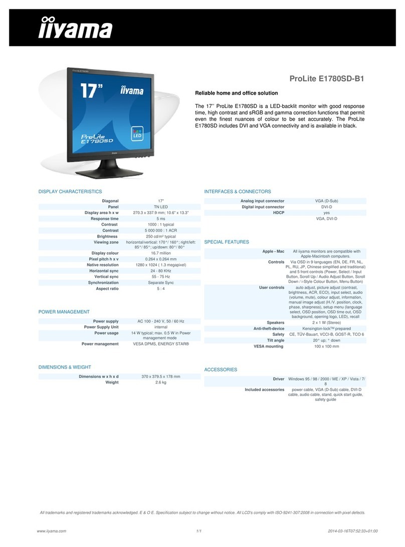 Iiyama ProLite E1780SD-B1 User manual