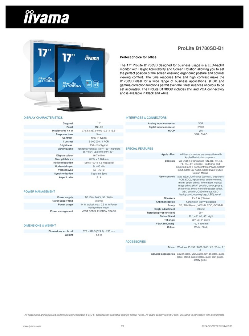 Iiyama ProLite B1780SD-B1 User manual