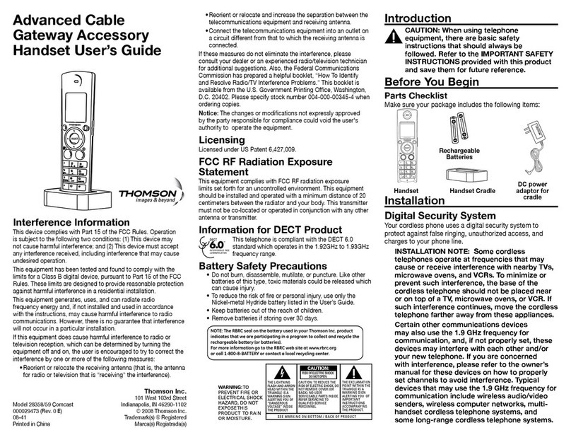 THOMSON 28358 Comcast user guide