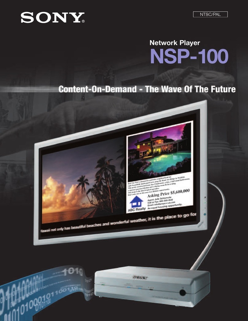 Sony NSP-100 Installation and operation manual